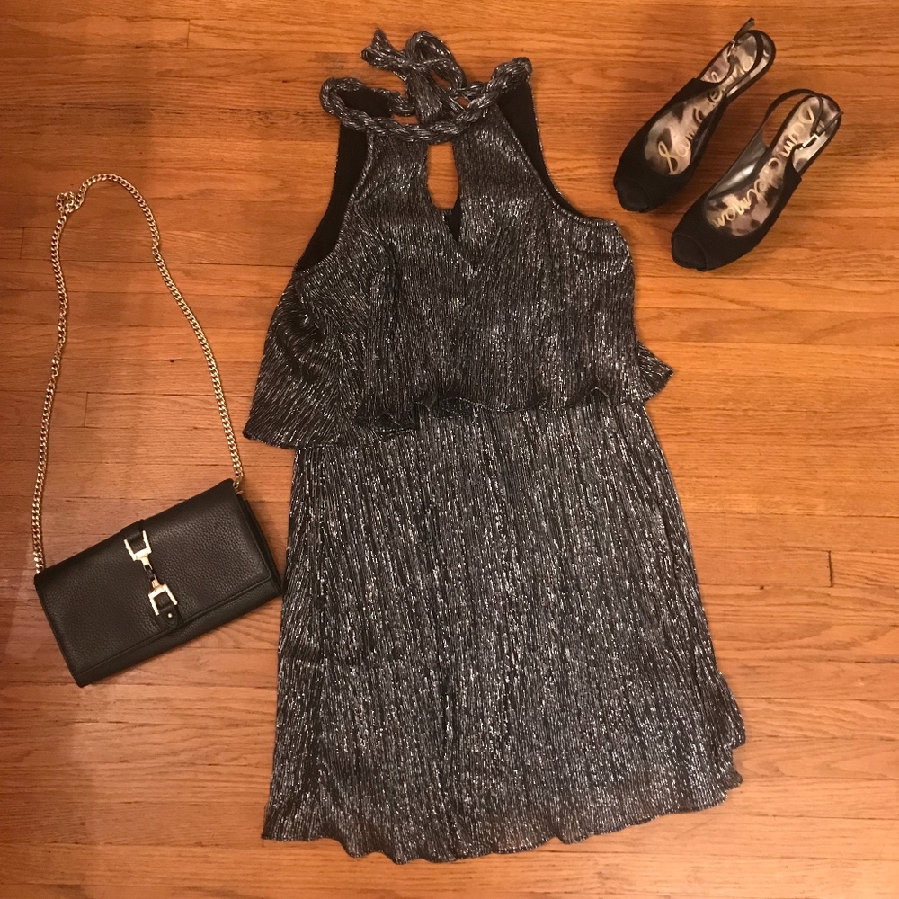 Ella Moss Womens Party Dress Metallic Braided - Picture 2 of 6